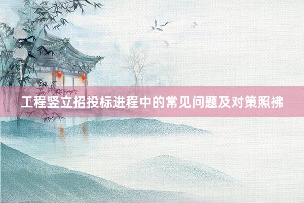 工程竖立招投标进程中的常见问题及对策照拂